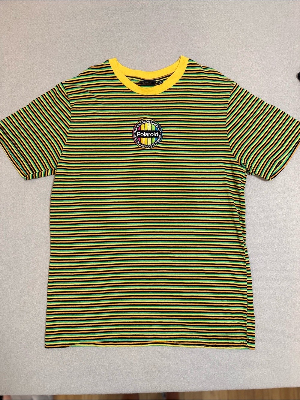 Polaroid Multicolor Striped Tee with Emblem